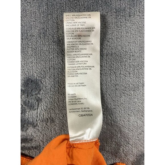 Maeve Anthropologie Lace Button Down Top Short Sleeve Orange Size Medium - Picture 6 of 8